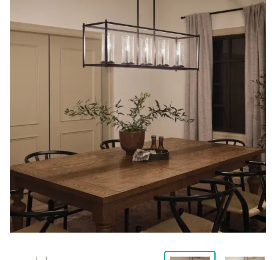 Kichler Crosby 5 Light 10" Wide Linear Chandelier