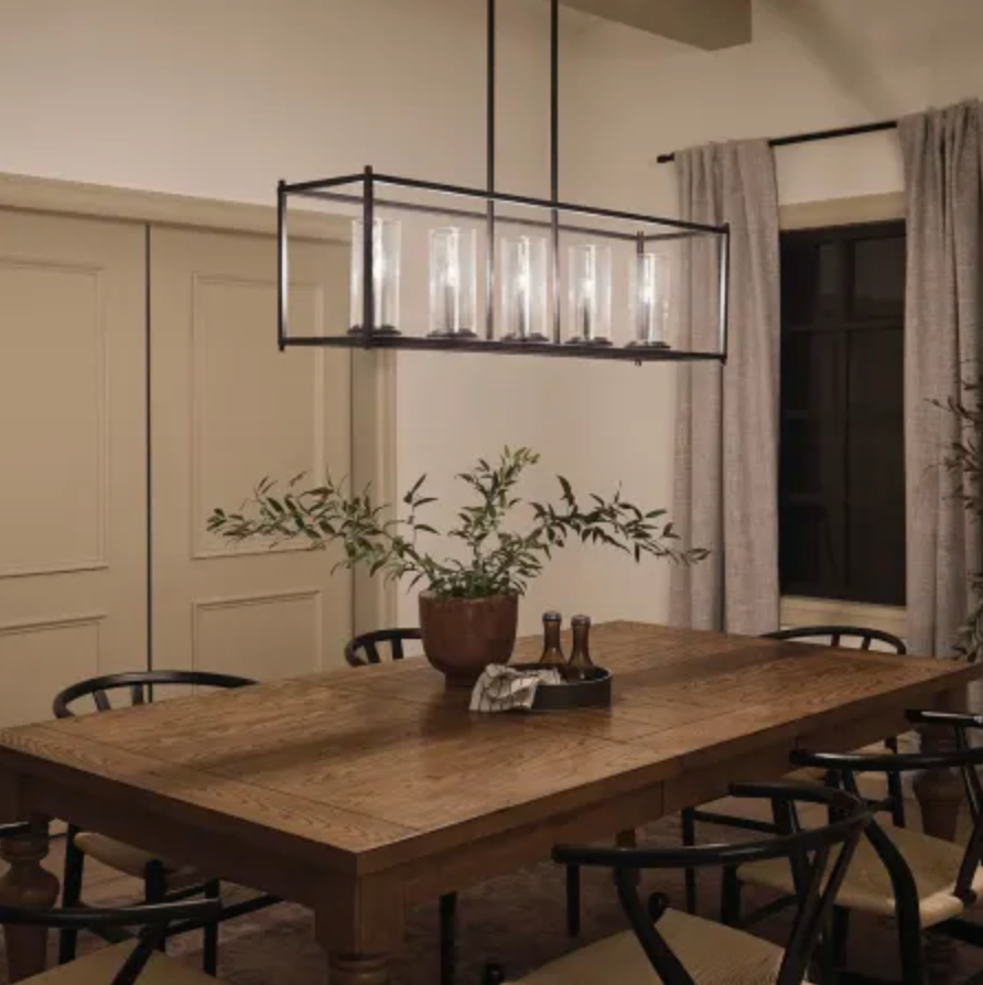 Kichler Crosby 5 Light 10" Wide Linear Chandelier