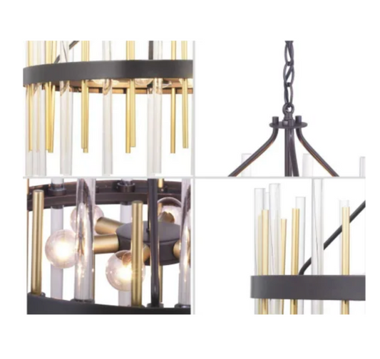 Progress Lighting 6 Light Orizo Wide Drum Chandelier