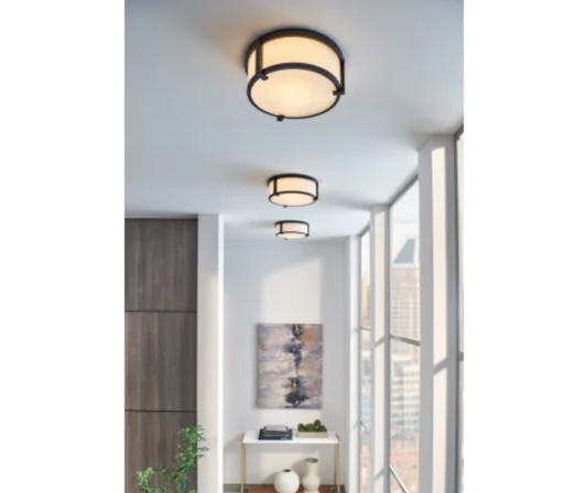 Hinkley Lighting Lowell 2 Light 13" Wide Flush Mount Drum Ceiling Fixture