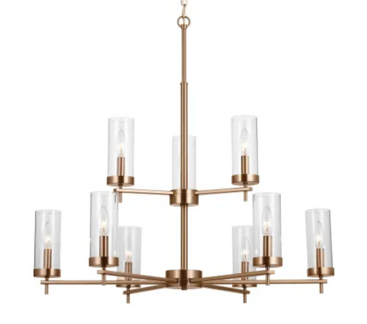 Visual Comfort Zire 9 Light 32" Wide Outdoor Pillar Candle Chandelier